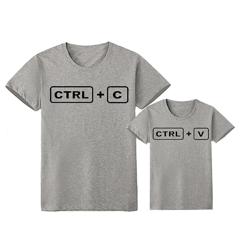 Одинаковые комплекты для семьи летняя рубашка CTRL+ C CTRL+ V для папы и сына Одинаковая одежда для всей семьи комплект одежды для маленьких девочек и папы
