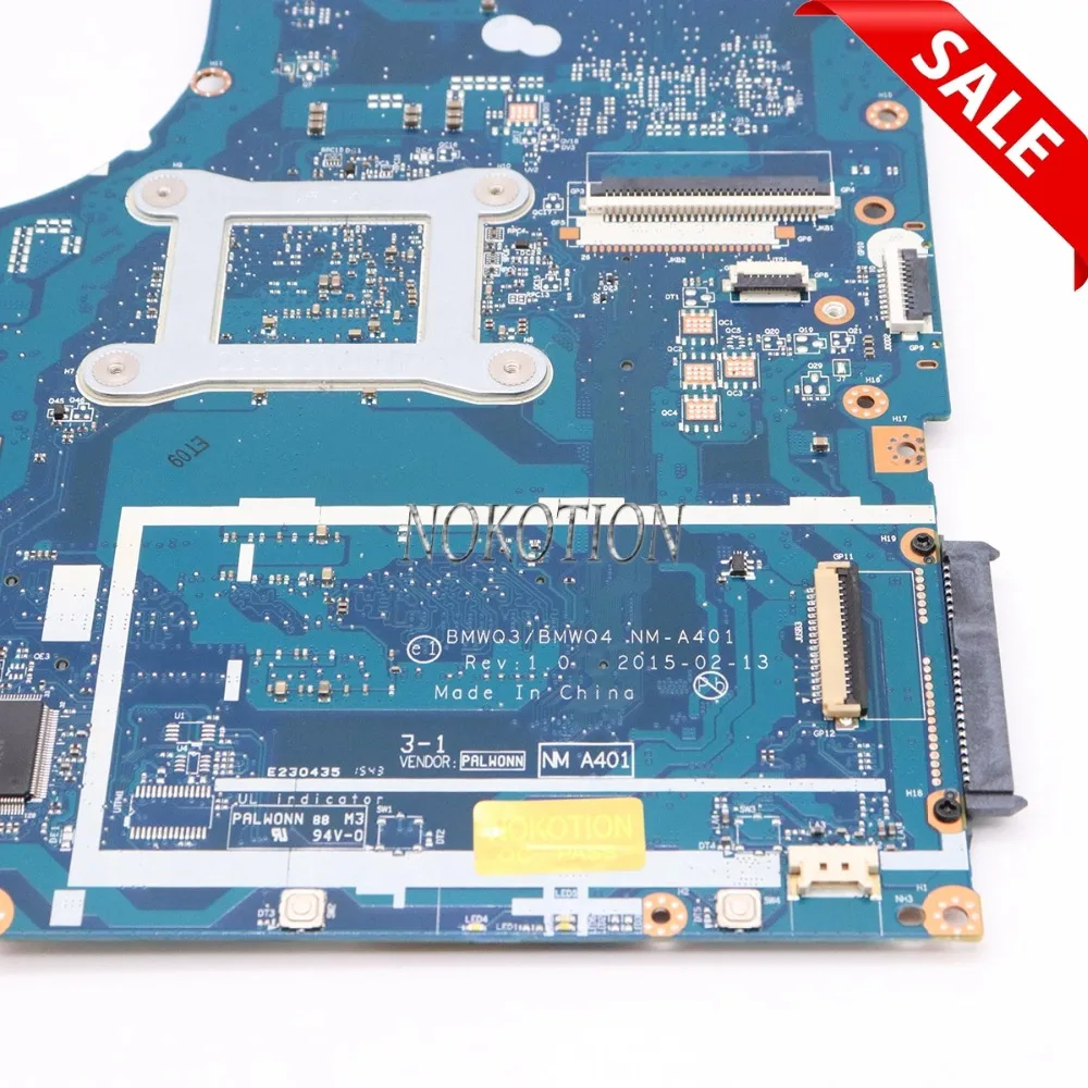 NOKOTION BMWQ3 BMWQ4 NM-A401 5B20J22962 основная плата для lenovo Ideapad G51-35 материнская ноутбука A4-7210 ЦП