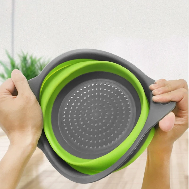Складная коландрия с ручками (2 шт. Набор) круглые фильтры для слива кухонной