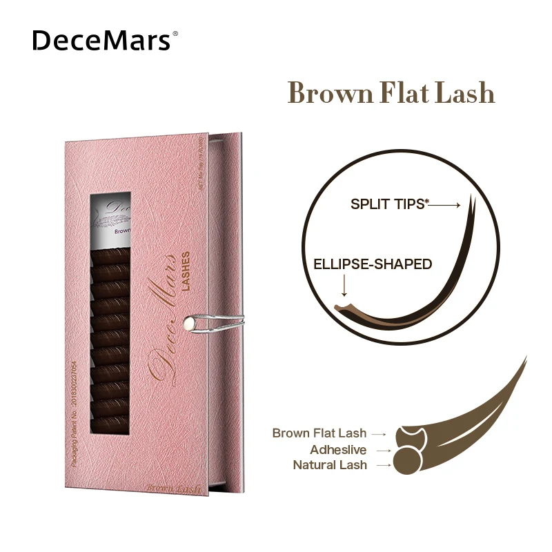 DeceMars коричневый матовый эллипс плоское наращивание ресниц эллипс мягкие кончики светильник вес эллипс ресницы, индивидуальное наращивание ресниц