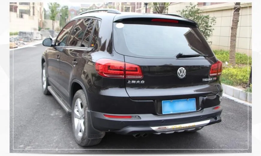 Подходит для Volkswagen VW Tiguan 2013- Передний+ задний бампер диффузор бамперы для губ защитная накладка АБС хромированная отделка 2PES