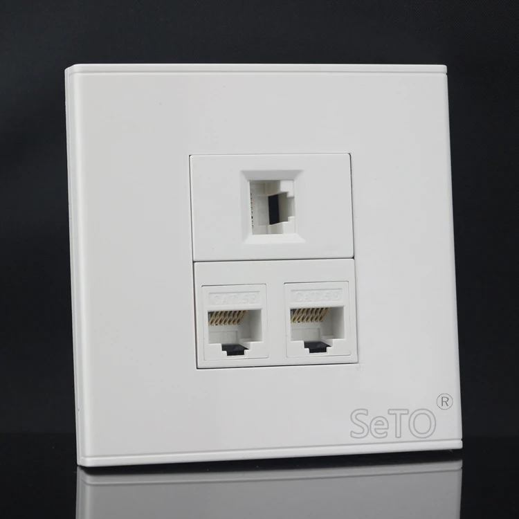 SeTo 86 Тип Три порта RJ45 Cat5e Ethernet Сетевая розетка Lan настенная пластина гнездо Keystone