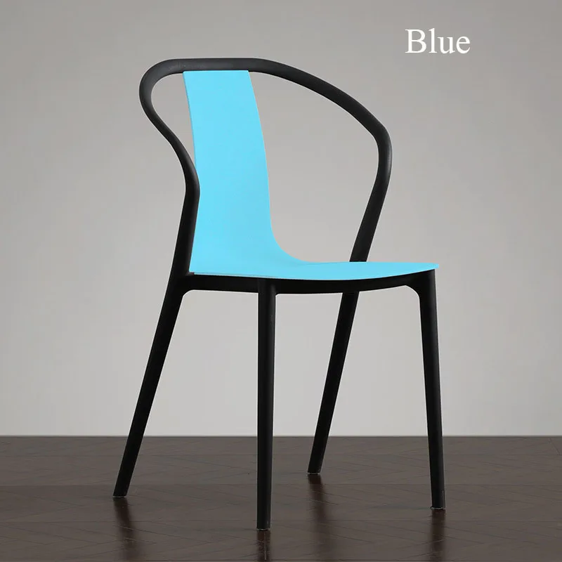 Синий Modern Minimalist Home Furniture Creative Plastic Chair Nordic INS Outdoor Casual Restaurant Conference Personality Office Chair - Цвет: Синий