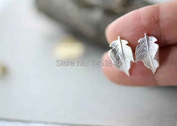 Оптовая продажа серьги в виде листьев задняя фотография Классический Природный