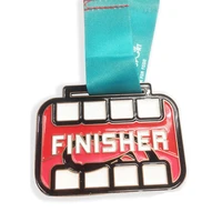 factory price new design medals with blue ribbons cheaper custom painted finisher medal