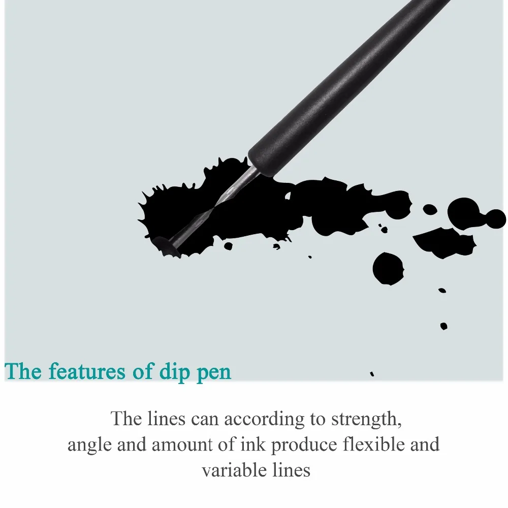 Набор кистей Skyists Dip Pen (5 наконечников (G/D/круглый наконечник ручки) + 2 пластиковых