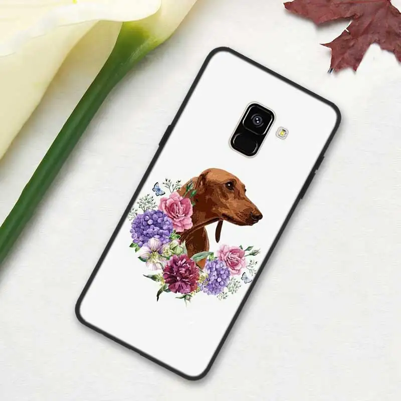 Черный мягкий силиконовый чехол Обложка для samsung Galaxy A7 A70 A50 A40 A30 A20 A10 A8 A9 A6 плюс A20E A6+ A8+ Собака Такса