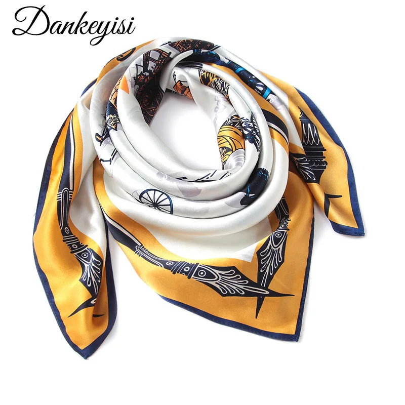 DANKEYISI шарф из натурального шелка женский хиджаб чистого квадратные шелковый