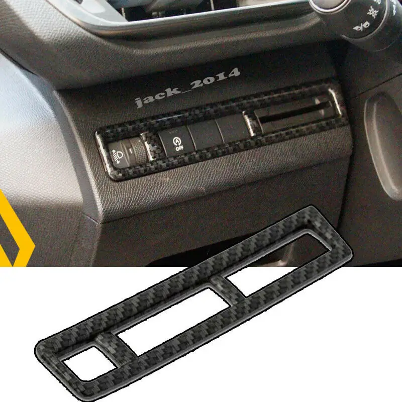 

Carbon fiber Head Light Switch Button Cover Trim For Peugeot 3008 GT 2016 2017 2018
