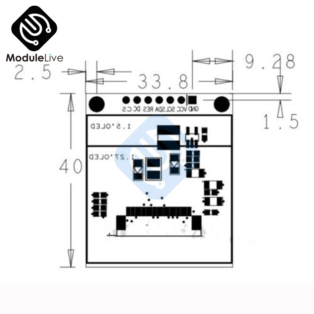 Полноцветный OLED модуль 1 5 дюйма 7 контактов экран дисплея SSD1351 Драйвер IC 128(RGB)* 128