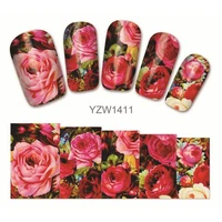 1 sheets blooming flower water transfer women full cover sticker nail art decals nail art beauty flower decorations polish tips