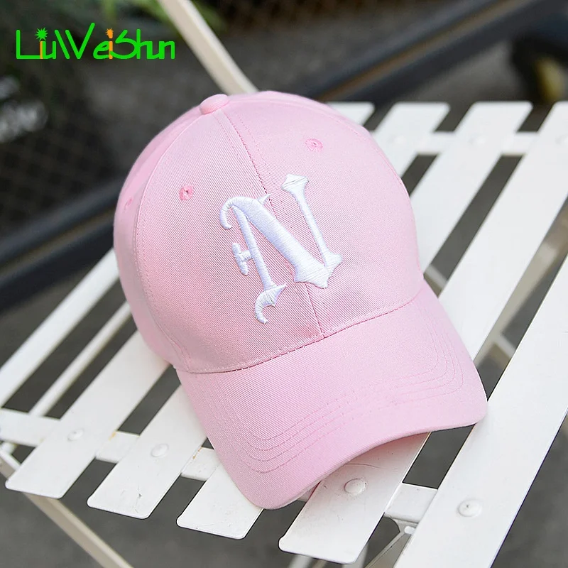 [LWS] 1 шт. бейсбольная однотонная Бейсболка Шапки для отдыха с N буквой Кепка