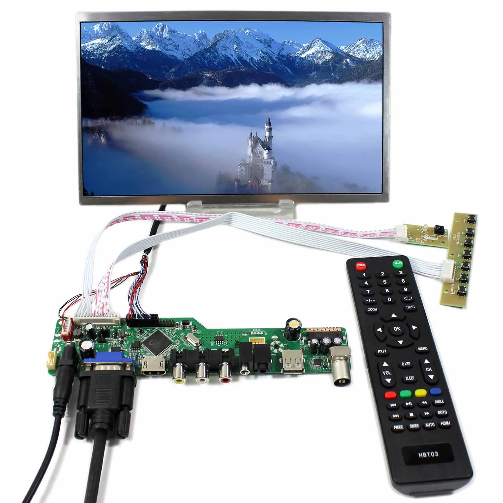 Плата ЖК контроллера TV/HD MI/VGA/AV/USB/AUDIO + панель 10 1 дюйма B101AW03 1024x600 LTN101NT02 N101L6 LP101WSA|lcd