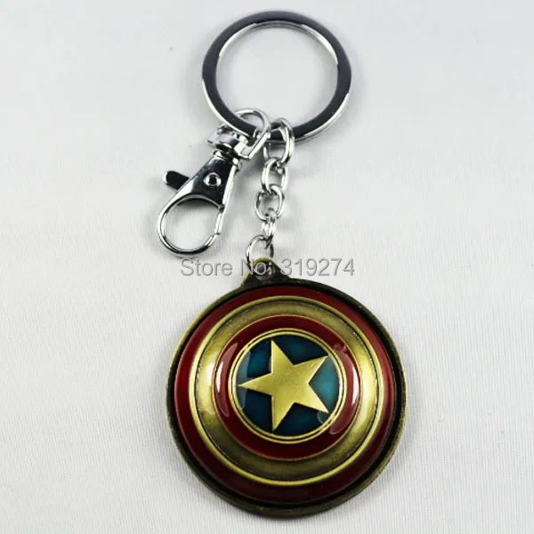 Мстители капитан америка Star защита жестяная банка спин кулон брелок кольцо |
