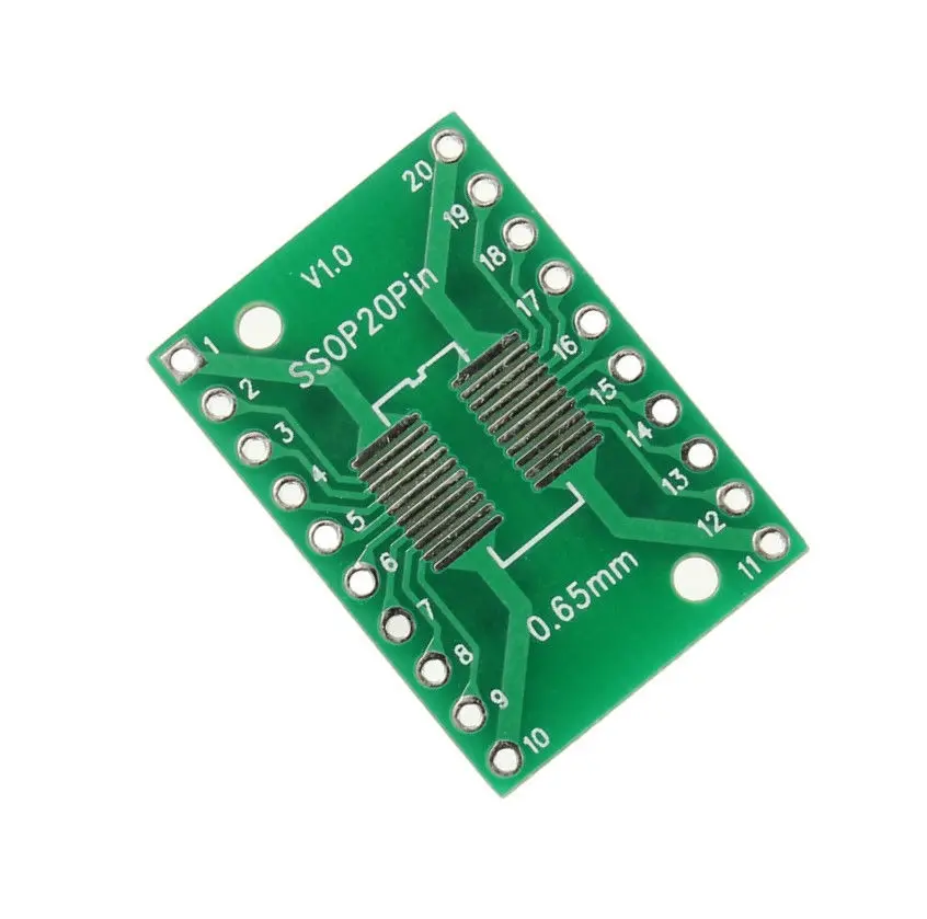 

10Pcs SOP20 SSOP20 TSSOP20 To DIP20 Pitch 0.65/1.27mm IC Adapter PCB Board