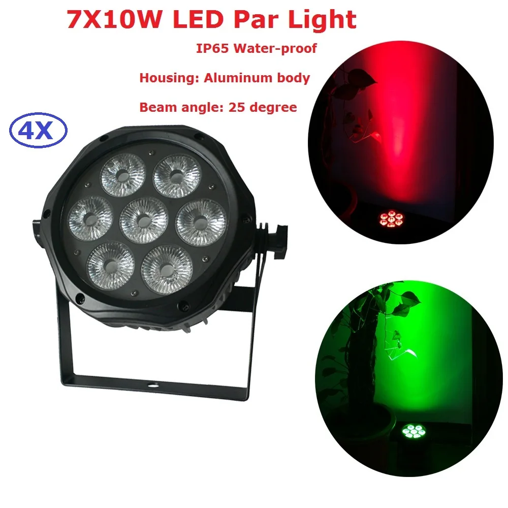 4 шт./лот 7x10 вт RGBA в 1 светодиодный прожектор DMX 512 профессиональный DJ диско бар