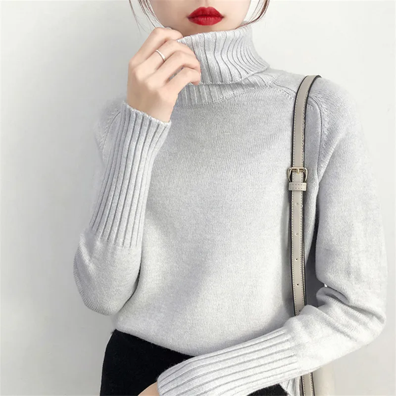 Autumn Women Sweater Winter New High Collar Pullover Knitted 2018 Female Long Sleeve Loose Ladies LDT667 | Женская одежда