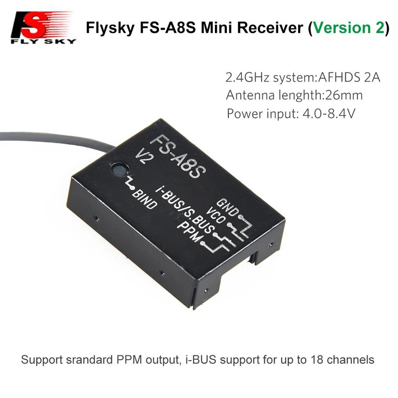 FLYSKY FS A8S V2 2 4G 8CH PPM IBUS SBUS AFHDS 2A мини ресивер I6 I6X I6S RC самолет небольшой гоночный Дрон с
