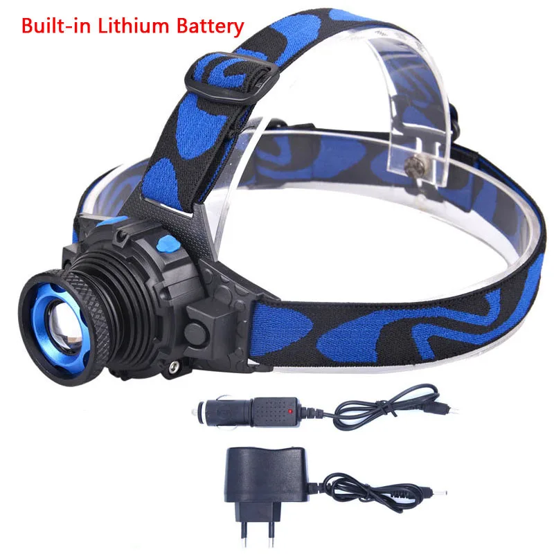 

LED Headlamp Q5 Waterproof High Brightness Built-in Lithium Battery Rechargeable Headlight Charger 3 Modes Zoomable