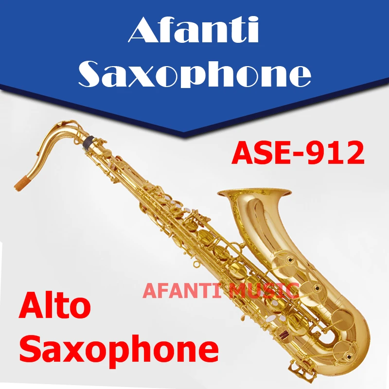 

Afanti музыка Bb тон/латунный корпус/Золотая отделка альт-саксофон (ASE-912)
