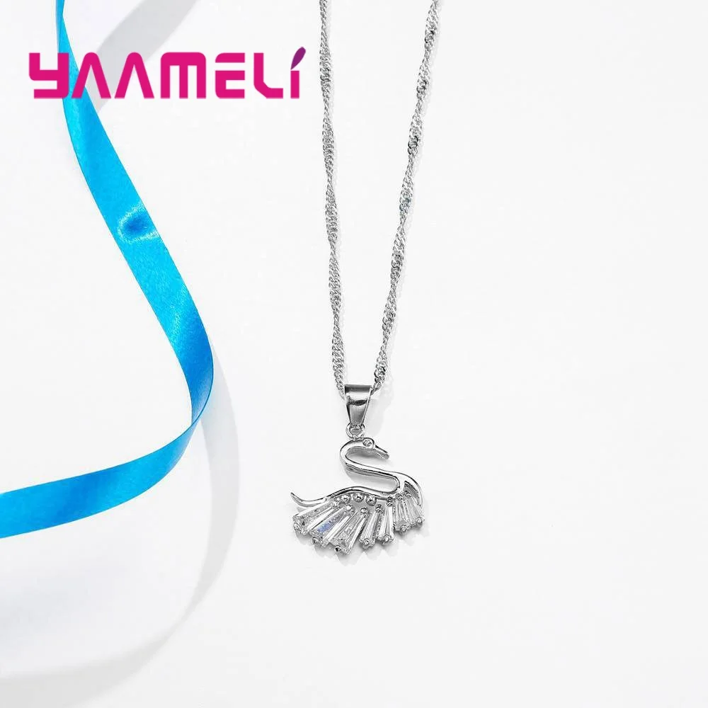 Ожерелье и серьги женские из серебра 925 пробы с фианитами|necklace earrings jewelry set|fashion