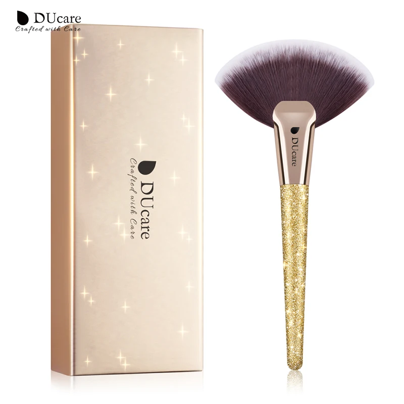 DUcare 1PCS Fan Brush Makeup Contour Highlight Thick Synthetic Hair High Quality Brushes for | Красота и здоровье
