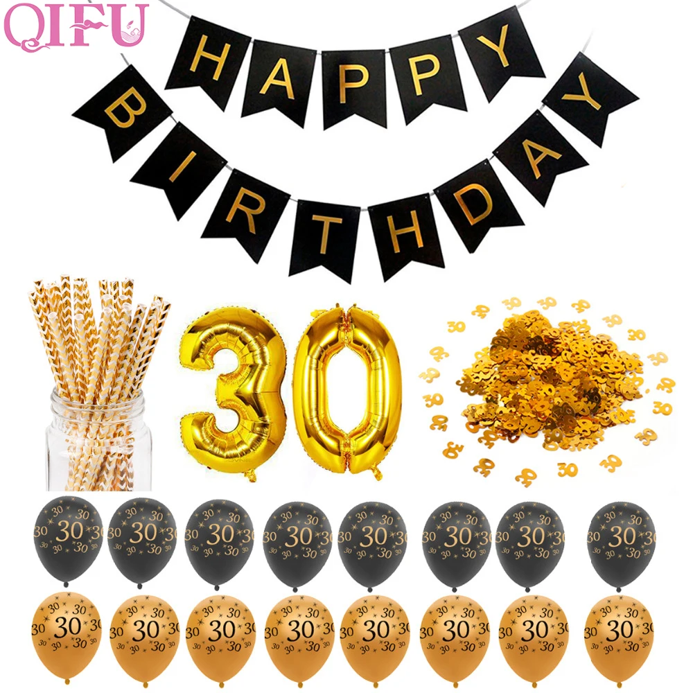 QIFU 40 30 шары на день рождения 40th 30th украшения для взрослых рождения|Воздушные и