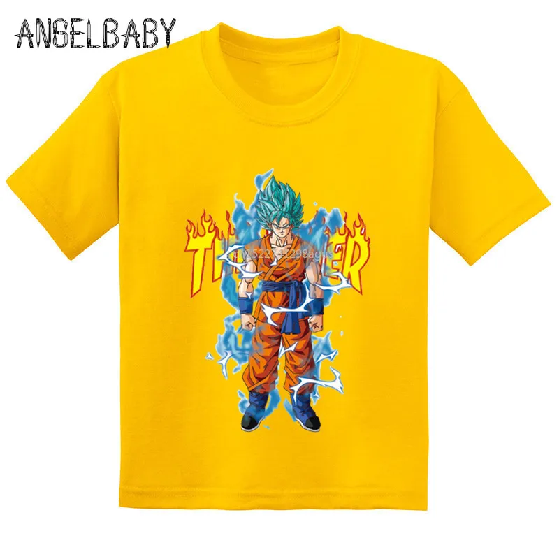 Новая Забавная детская футболка с изображением аниме Жемчуг дракона Z Saiyan Goku