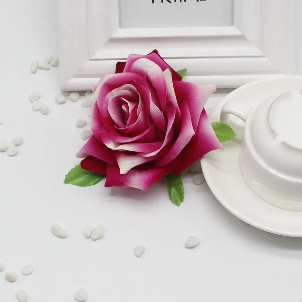 9 см искусственные цветы имитация цветов фланелевые розы свадебные наборы