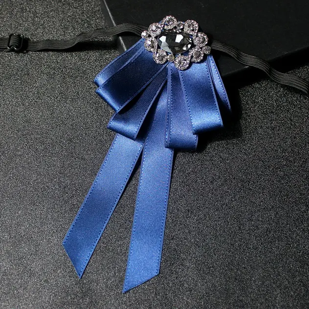 Rhinestone Bow tie Британский мужской женский Шелковый атласный бант из ленты, галстук-платок, роскошный галстук для жениха, бизнес, Свадебная вечеринка, сплав, кристаллы, стразы, галстук-бабочка - Цвет: Rhinestone Bow tie