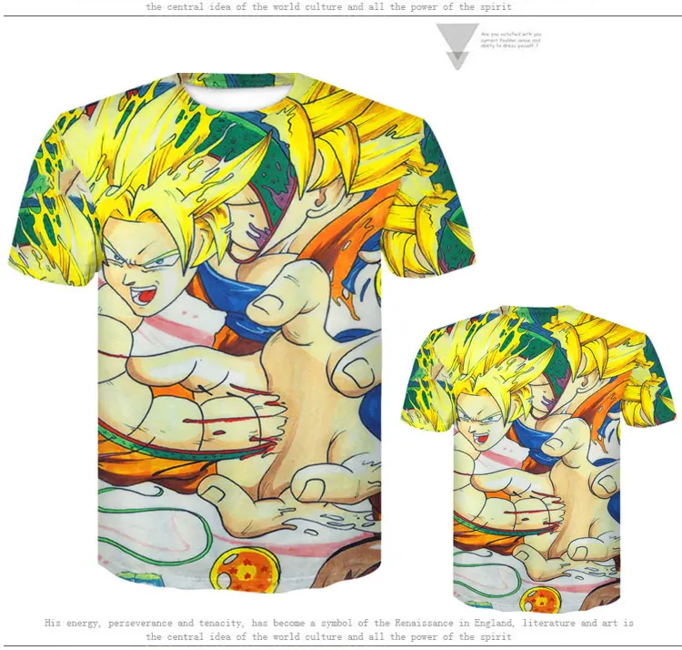 Манга dragon ball z Super Saiyan Son Goku, аниме, летняя 3D печать, новинка, модные футболки, топы для мужчин/мальчиков, мультяшная Повседневная футболка