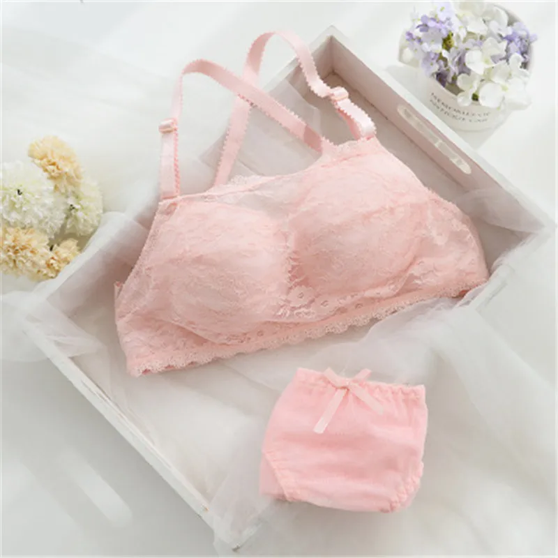 

Girls Underwear Teens Bras Set Children Training Bras Models For Kids Mail Underwear Young Girl Bra+Briefs