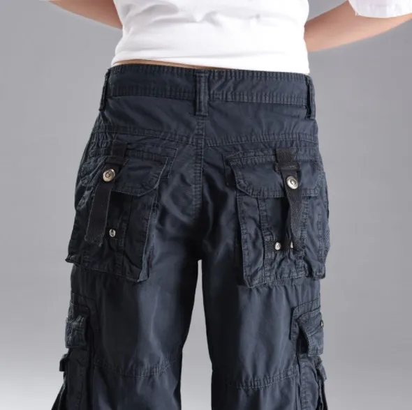 

Military Cotton Cargo Shorts Women Knee Length Short Pants Ladies Summer Casual Biker Shorts Femme Black Khaki Blue Army Green