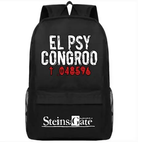 

Anime Steins Gate CONGRO School Bag Backpack Bag Students Book Computer Black bag Fashion