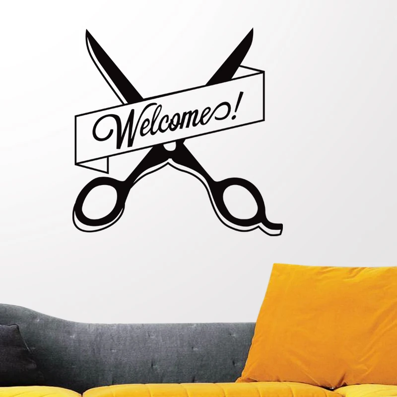 Barber Shop Sticker Customized Chop Bread Decal Posters Vinyl Wall Art Decor Windows Decoration Haircut Shavers Glass Decals | Дом и сад
