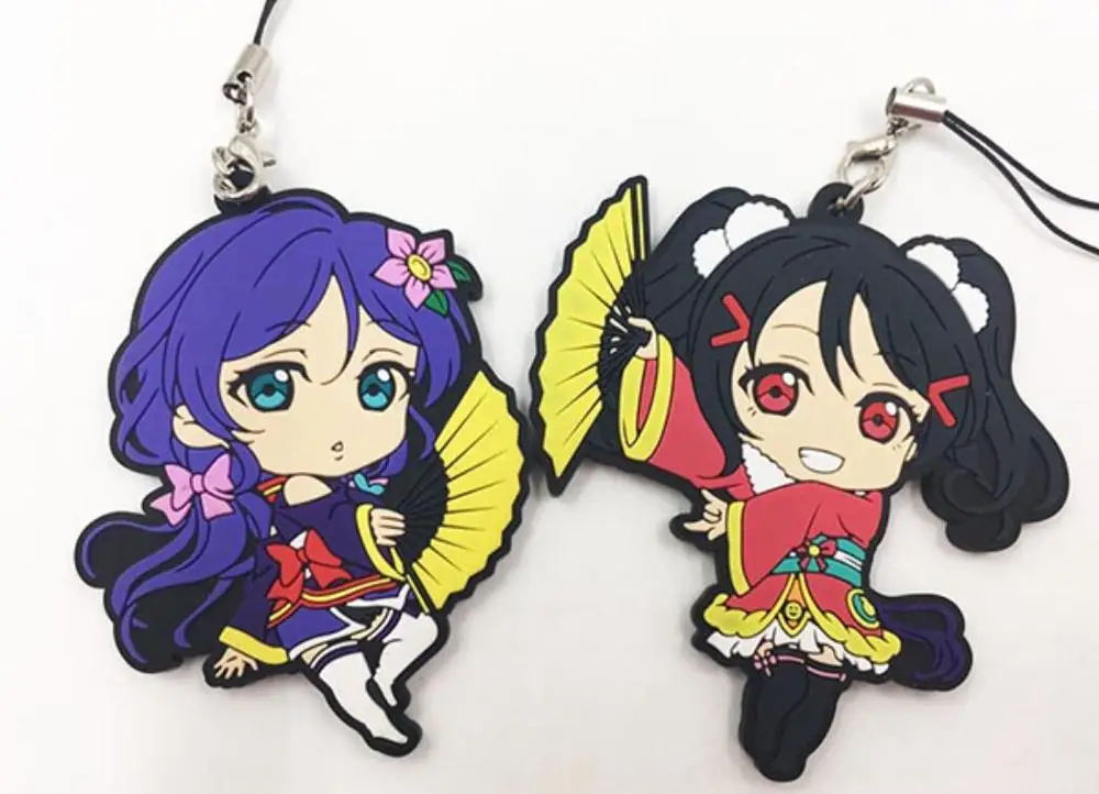 3 Love Live Kotori аниме брелок Нико Рин Уми Маки Чика Рико Йоши куникида Канан резиновый ремешок/телефон шарм G00889 - Цвет: 3