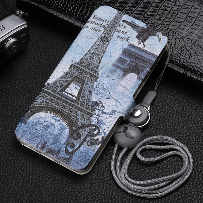 Cute Painted Flip Wallet Stand Leather Case For MEIZU Meilan 5 5S s Cover for meizu meilan note 3 cases | Мобильные телефоны и