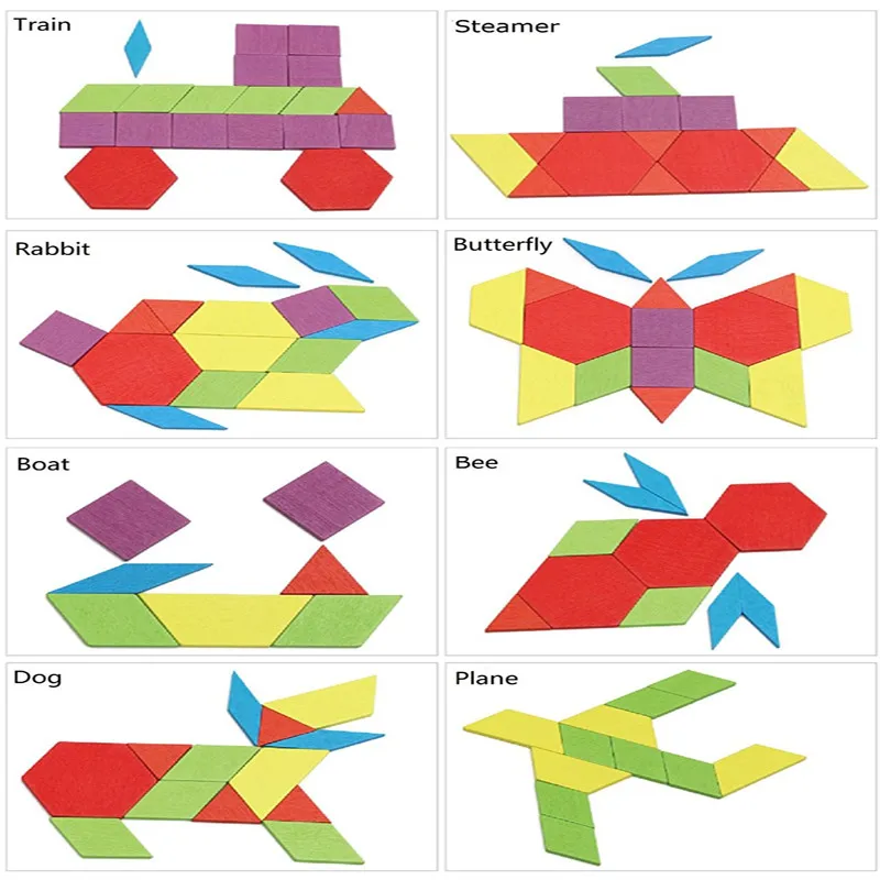 130 шт. Tangram деревянные головоломки Детские Ранние развивающие деревянные игрушки для мальчиков и девочек детские развивающие игрушки подарки