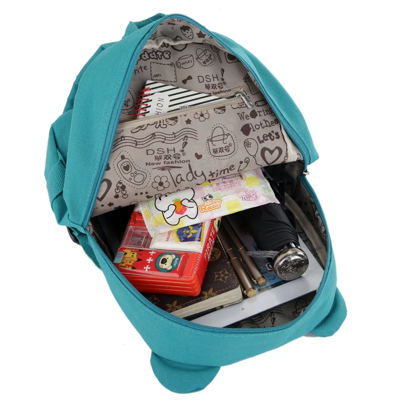 Дропшиппинг школьная сумка высокое качество холст дети рюкзак Cute Bear малышей Дети