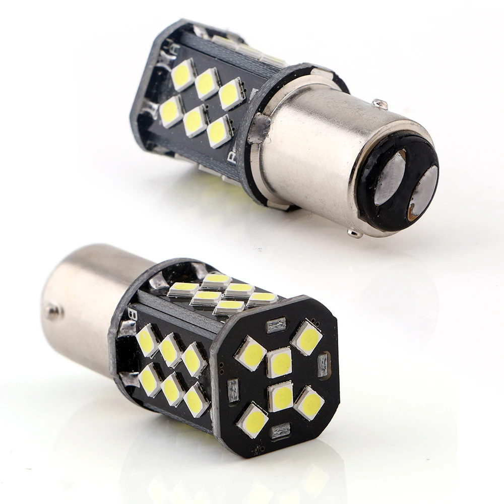 10 50 шт./лот S25 1156 1157 T20 7440 7443 3030 24 SMD для внешних тормозных ламп Canbus задние фонари