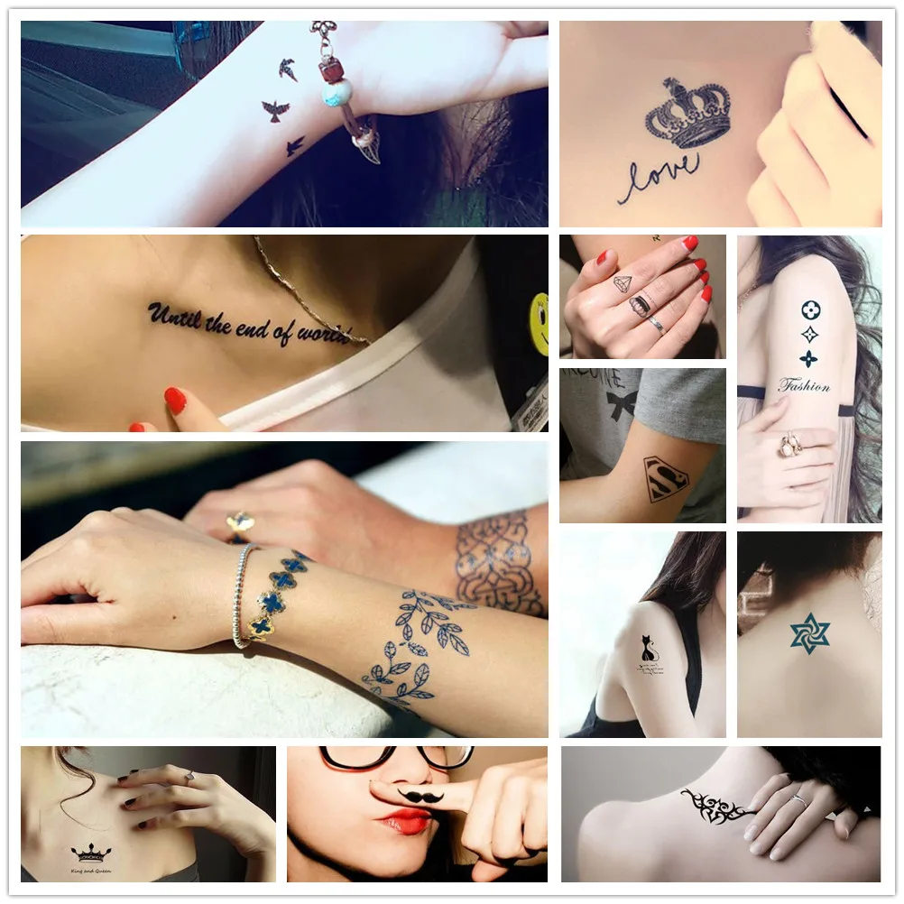 Летние Стильные водонепроницаемые трафареты для татуировок в виде ветвей дерева