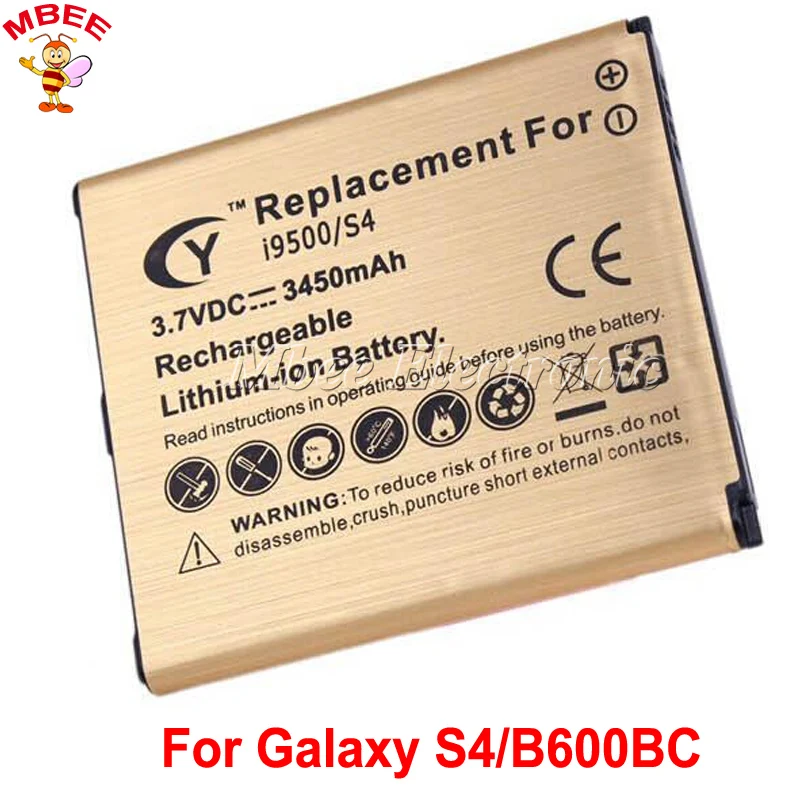 Аккумулятор B600BC золотистый емкостью 3450 мАч для Samsung Galaxy S4 I9500 GT-I9500 I337 I545 I537 L720 R970 I959