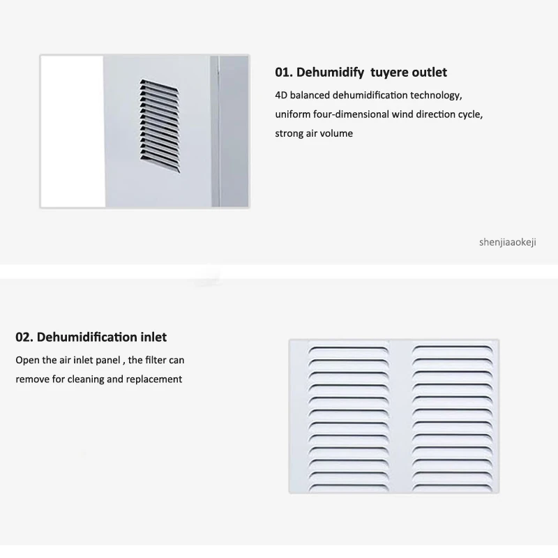

138L/day Industrial Intelligent dehumidifier electric air dryer dehumidifier and commercial large area mute dehumidifier 220V