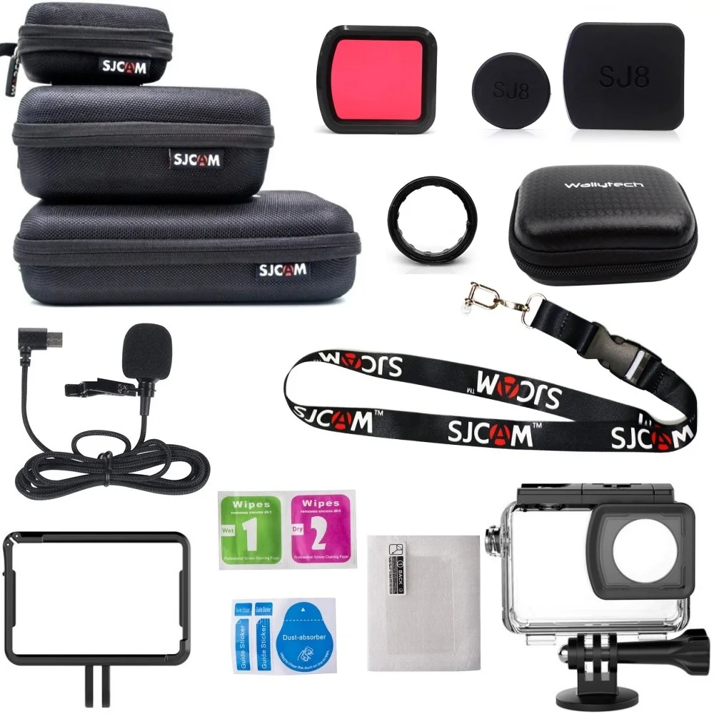 SJCAM SJ8 Pro/Plus крышка объектива/крышка экрана стеклянная пленка УФ фильтр сумка SJ8 водонепроницаемый чехол для дайвинга Экшн-камера Clownfish