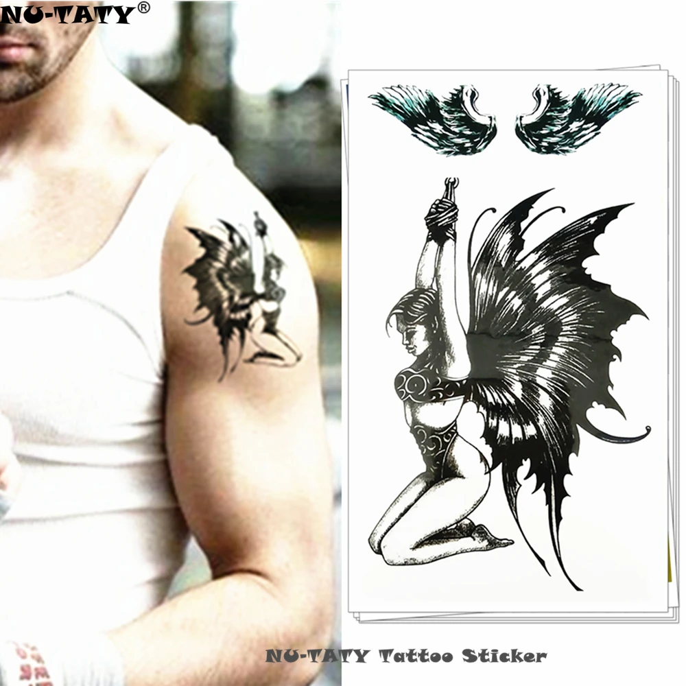 Временная тату наклейка Nu TATY с эльфом темноты 17 х10 см|flash tattoo stickers|tattoo stickertatoo styles |