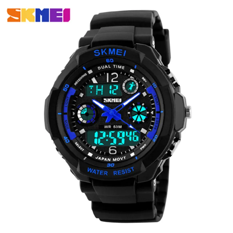 

New S-Shock Brand Men's Sports Watches Fashion Casual Watch Quartz Wristwatch Analog Military LED Digit Watch Montre Homme Skmei