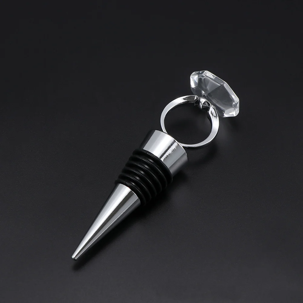 Кольцо из нержавеющей стали бутылка для вина пробка с кристаллами и бриллиантами