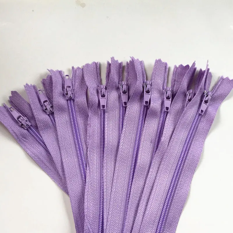 Light Purple 10 шт. портной катушки закрытые молнии смешанных цветов, нейлоновый одеяло Crafter канализационный 8 дюймов швейные инструменты аксессуары для одежды различных размеров - Цвет: Light Purple