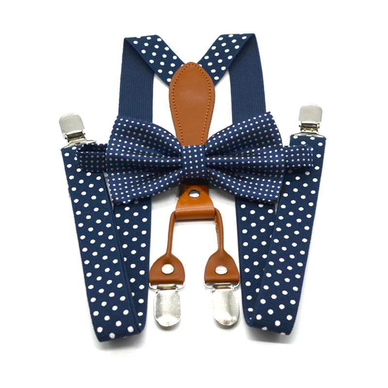 Men Women Polka Dot Tie Suspenders 4 Clips Leather Suspensorio Braces FDC99 | Аксессуары для одежды