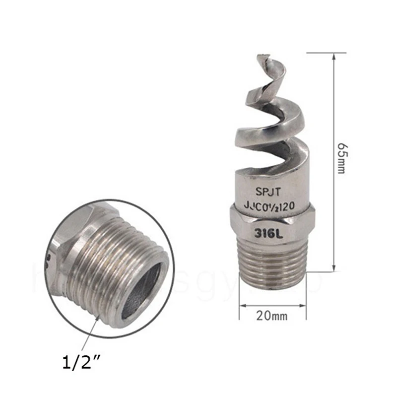 

Drop Ship 1" 1/2" Full Cone Spiral Jet Nozzle Spiral Nozzle Stainless Watering Mist Sprinkler For Garden And Lawn Irrigation